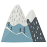 Mountain Landscape Cute Winter Illustration Sticker
