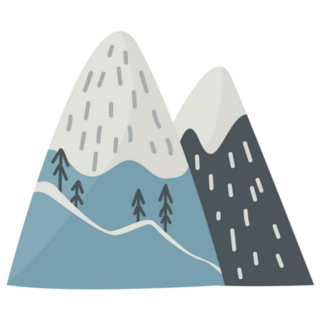 Mountain Landscape Cute Winter Illustration Sticker