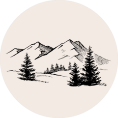 Mountain Landscape Nature Sketch Sticker