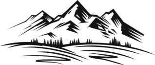 Mountain Landscape Scribble Sticker