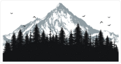 Mountain Landscape With Birds Sticker