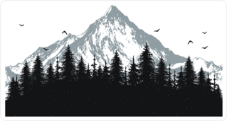 Mountain Landscape With Birds Sticker