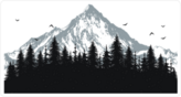 Mountain Landscape With Birds Sticker