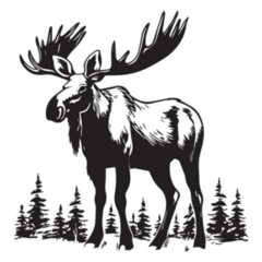 Mountain Moose Black Sticker