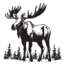 Mountain Moose Black Sticker