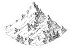 Mountain Peak Circle Sticker