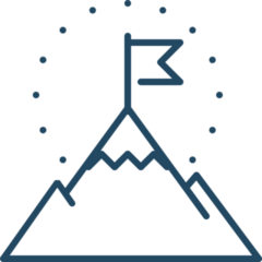 Mountain Peak With Flag Icon Sticker