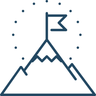 Mountain Peak With Flag Icon Sticker