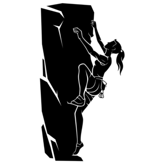 Mountain Rock Climbing Black Sticker