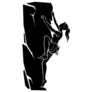 Mountain Rock Climbing Black Sticker