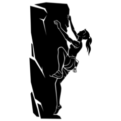 Mountain Rock Climbing Black Sticker