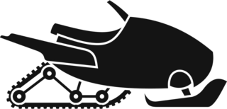 Mountain Snowmobile Silhouette Sticker