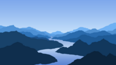 Mountains And Blue River Sticker
