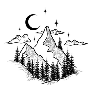 Mountains Landscape Magic Moon Sticker