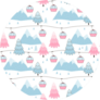 Mountains & Ski Gondolas Pattern Sticker