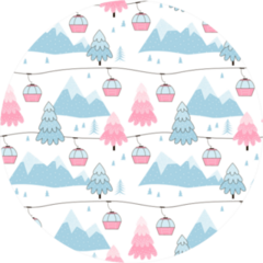 Mountains & Ski Gondolas Pattern Sticker