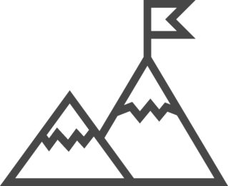 Mountains Thin Line Icon Sticker