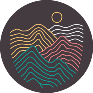 Mountains With Mono Line Travel Sticker