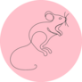 Mouse Animal Single Line Sticker