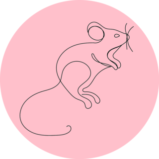 Mouse Animal Single Line Sticker
