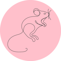 Mouse Animal Single Line Sticker