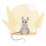 Mouse Animal Yellow Sticker