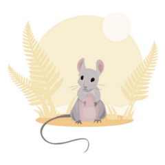 Mouse Animal Yellow Sticker