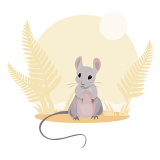 Mouse Animal Yellow Sticker