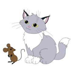 Mouse & Cat Sticker