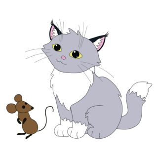 Mouse & Cat Sticker