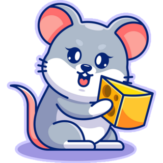 Mouse & Cheese On Purple Sticker