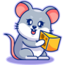 Mouse & Cheese On Purple Sticker