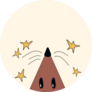 Mouse Face Star Sticker