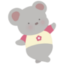 Mouse Flower Shirt Sticker