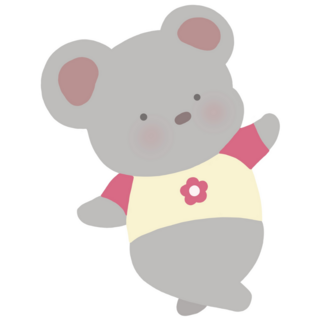 Mouse Flower Shirt Sticker