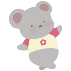 Mouse Flower Shirt Sticker