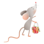 Mouse Holding A Bag Of Apples Sticker