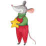 Mouse Holding Star Sticker