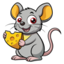Mouse Holds Cheese Sticker