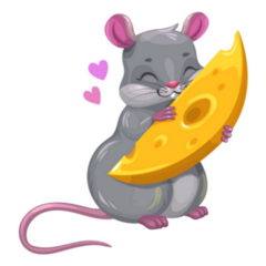 Mouse Loves Cheese Sticker