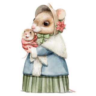 Mouse Mother And Baby Sticker