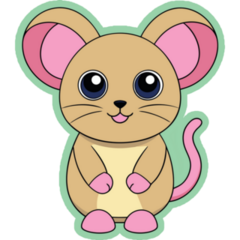 Mouse On Green Sticker