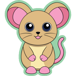 Mouse On Green Sticker