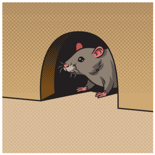 Mouse Peeking Out Of Hole Sticker