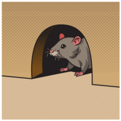 Mouse Peeking Out Of Hole Sticker