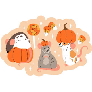 Mouse Pumpkin Sticker