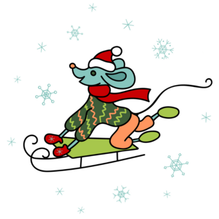 Mouse Sledding Sticker