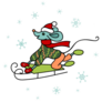 Mouse Sledding Sticker