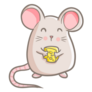 Mouse Standing Cheese Sticker