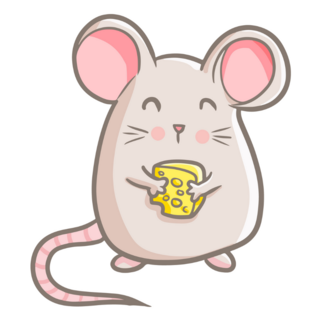 Mouse Standing Cheese Sticker